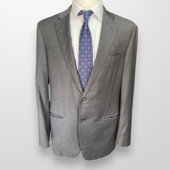 Samuelson‎ Mens Size 42L Performance Blazer Suit Jacket Gray 2-Button Wool